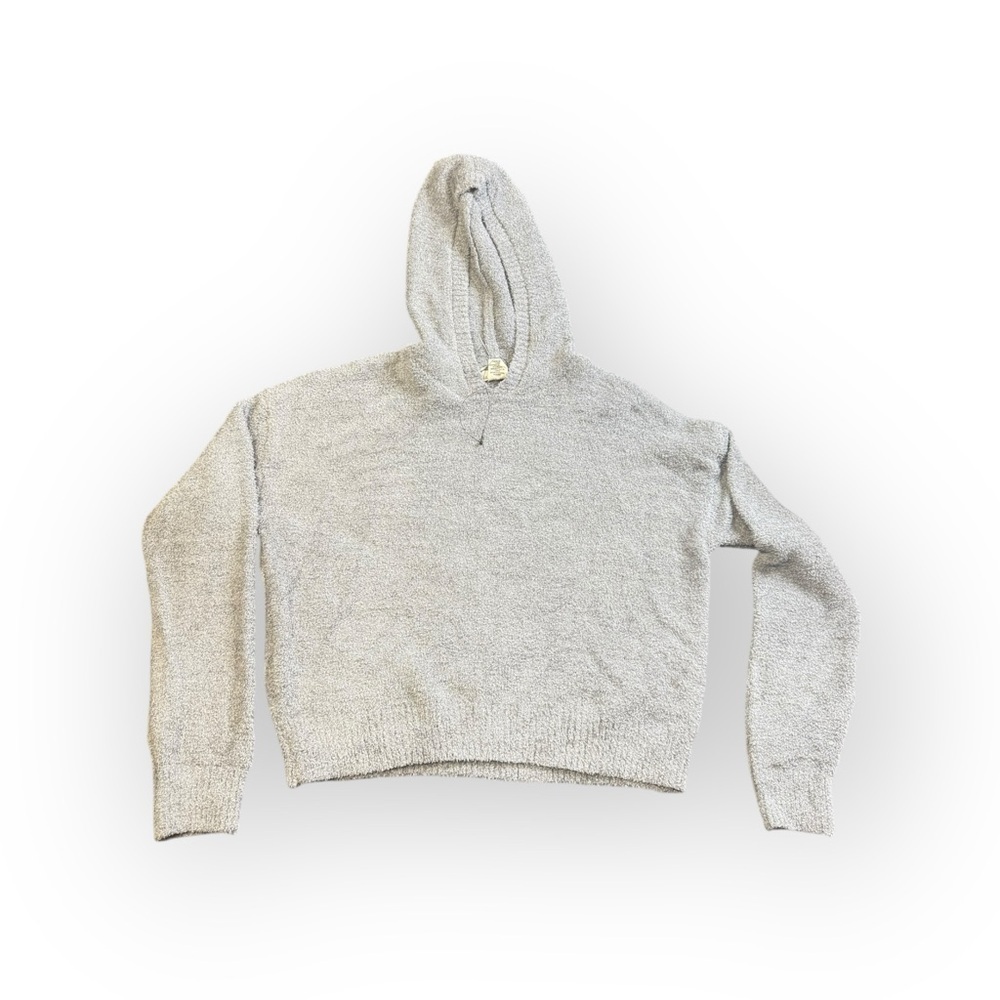Happily Grey Gray Fuzzy Hooded Sweater – Size L (Never Worn)